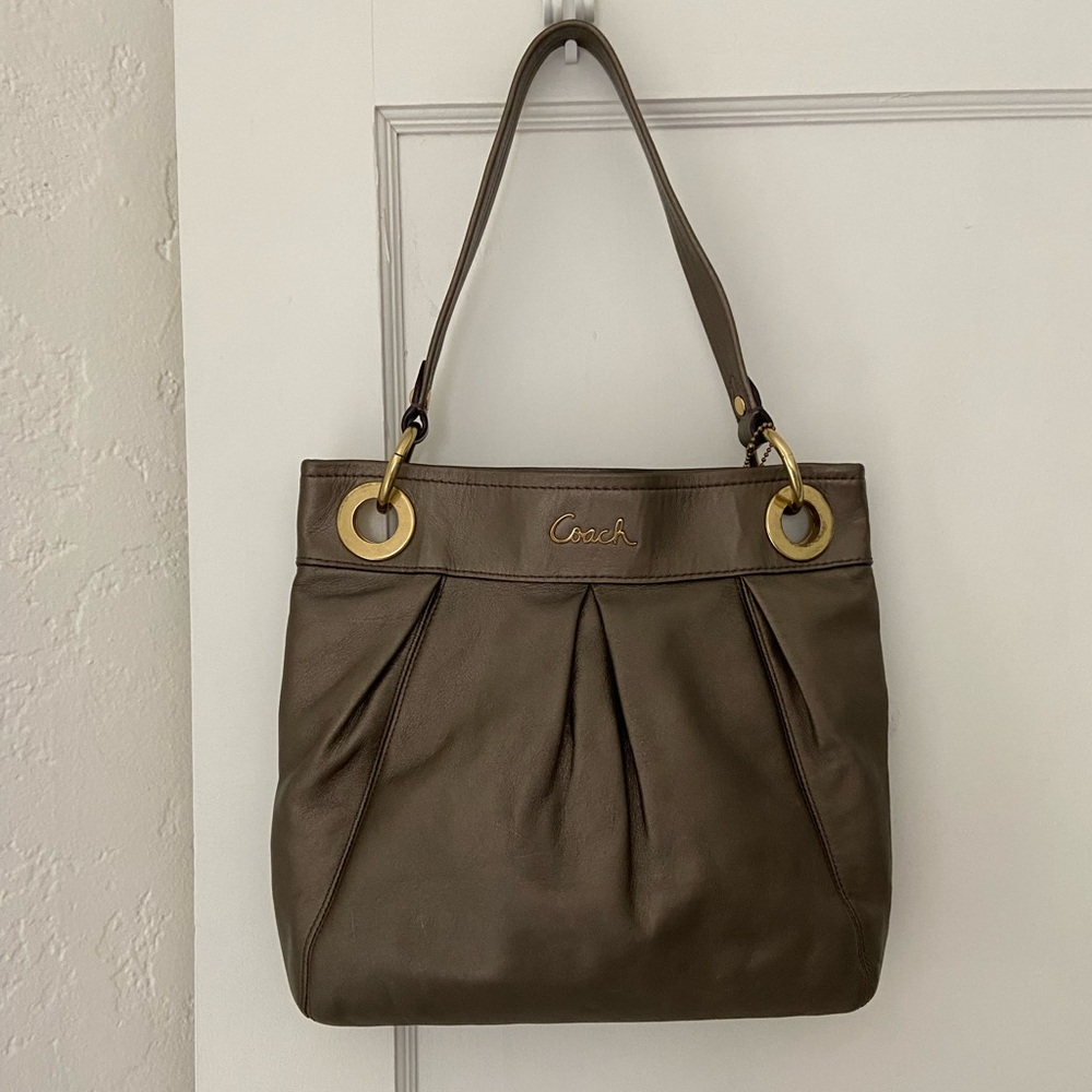 Coach Ashley metallic bronze purse bag - mint condition